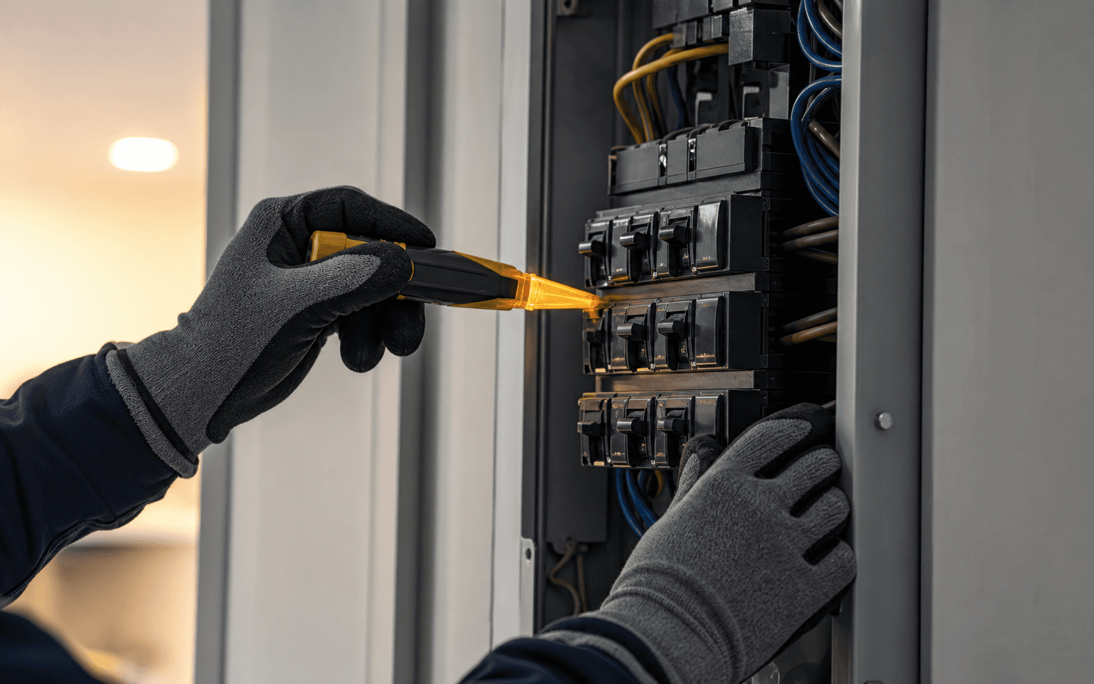 Emergency Electrical technician at work